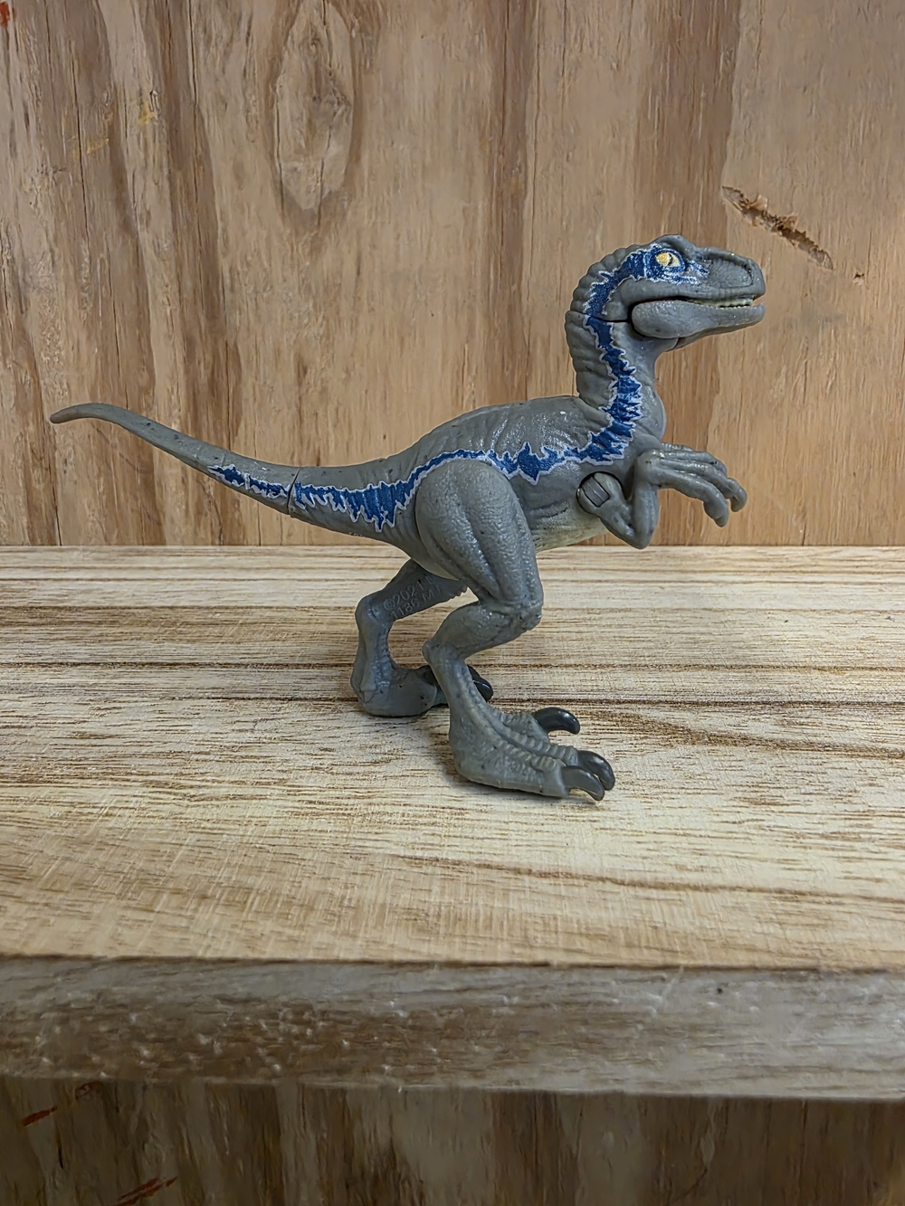 Mattel Gray and Blue Velociraptor Figure